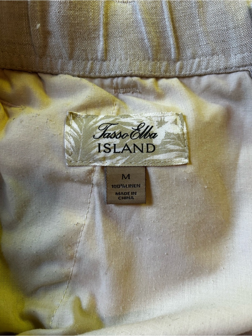 Men's Cream Linen Pants - Picture 2 of 6